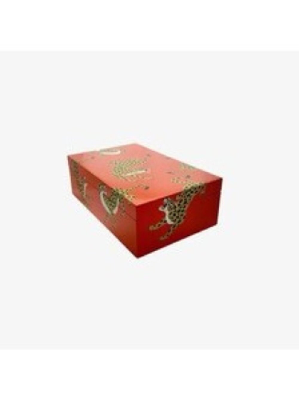 Large Lacquer Leopard Panther Lidded Box Home Decor